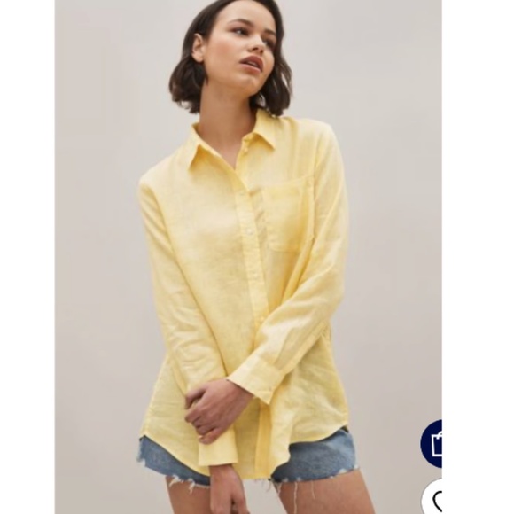 GAP Tops - NWOT Gap Linen boyfriend shirt, small tall